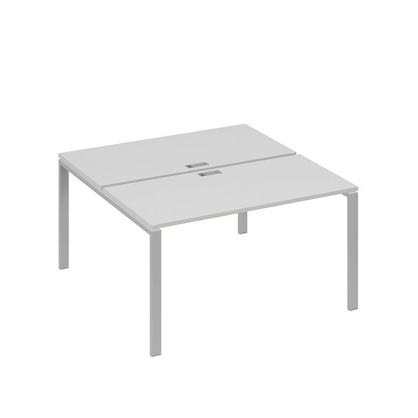 Рабочая станция на металлокаркасе UNO (2х140) A4 А4 Б1 174 БП серый / металлокаркас серый - Вид 1