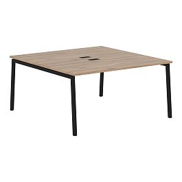 Стол 2-х местный ELWST 1516 Дуб Денвер светлый/Черный 1560х1606х750 EDIS - Фото предпросмотра