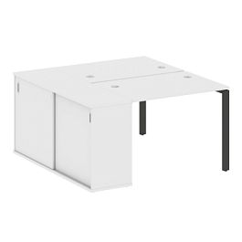 Metal System Р. ст. с шкафом-купе на П-образном м/к БП.РС-СШК-1.1 Т Белый/Антрацит металл 1410*1475*750 - Фото предпросмотра