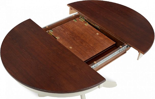 Стол деревянный раздвижной Вэлт D110(150)х110х76 Античный орех/Cлоновая кость - Вид 5