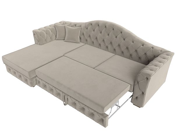 Диван угловой Артис левый угол Микровельвет бежевый - Вид 7