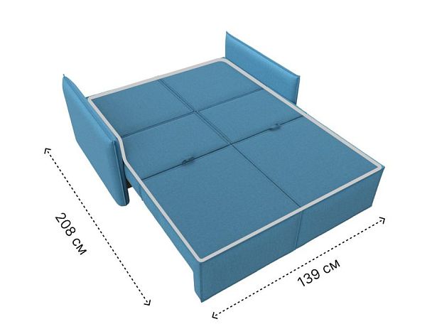 Диван прямой Либерти мини Рогожка голубой - Вид 12