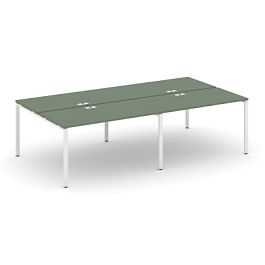 Concept Рабочая станция на 4 места CN.DRS-006 Кобо/Металл Белый 2360*1480*750 - Фото предпросмотра