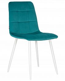 Стул обеденный DOBRIN CHILLY (Морской волны Holland 56, основание белое ) - Фото предпросмотра