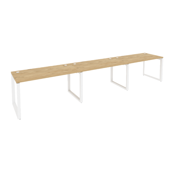 Onix Рабочая станция на О-образном м/к O.MO-RS-3.3.7 Тиквуд светлый/Белый металл 4140*720*750 - Вид 1