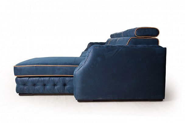 Portofino угловой диван-кровать замша синий - Вид 13
