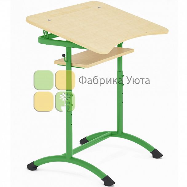 Парта одноместная ЭКСТРА (Р) с полкой и угл. накл. стол цвет. рег. (4-6 гр) - Вид 3