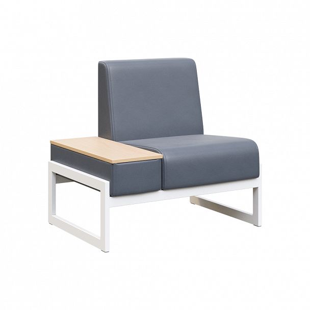Диван одноместный со столиком универсальный "MODULE" MD.D1-ST1 Белый+серый - Вид 2