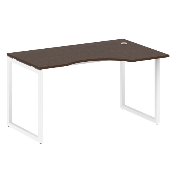 Metal System Quattro Стол криволинейный правый на О-образном м/к 40БО.СА-2 (R) Венге/Белый металл 1400*900*750 - Вид 1