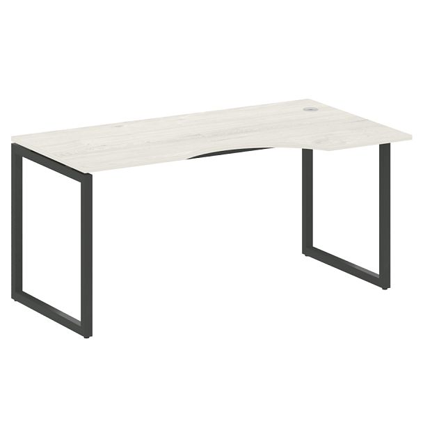 Metal System Quattro Стол криволинейный правый на О-образном м/к 40БО.СА-1 (R) Дуб наварра/Антрацит металл 1600*900*750 - Вид 1