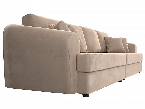 Прямой диван Милтон (полностью велюр бежевый) - Вид 3