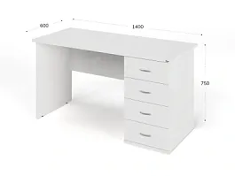 UNITY РС06-14 R БУК Стол однотумбовый 1400х600х750 - Фото предпросмотра