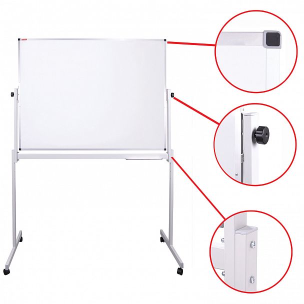 Доска магнитно-маркерная НА СТЕНДЕ 90х120 см, 2-сторонняя, BRAUBERG, 238140 - Вид 7