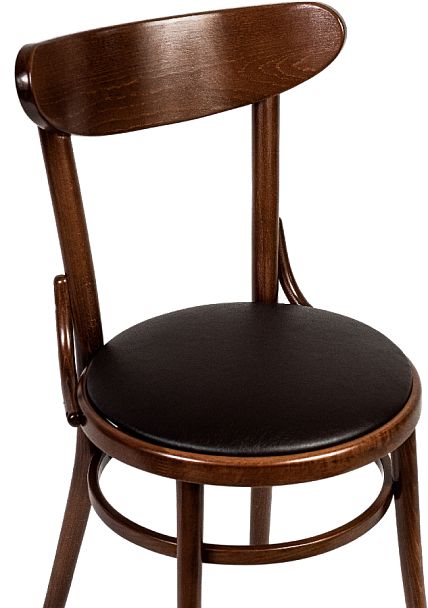 Стул деревянный венский Милем светлый орех/коричневая экокожа - Вид 6