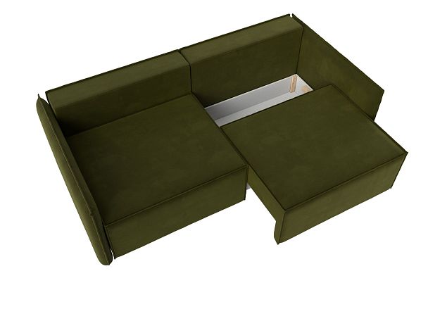 Диван прямой Либерти (полностью микровельвет зеленый) - Вид 7