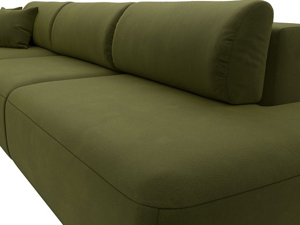 Диван угловой Лига-036 Модерн Лонг левый угол Микровельвет зеленый - Вид 4