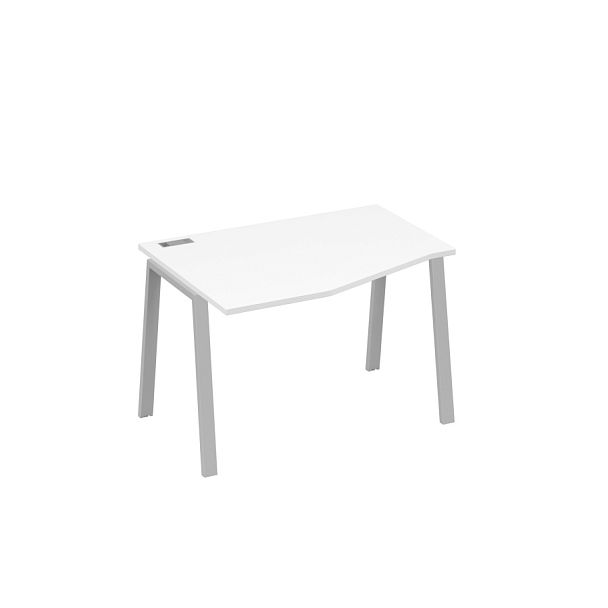 Стол эргономичный левый "Техно" на металлокаркасе TRE A4 А4 Б3 061 БП белый премиум / металлокаркас серый - Вид 1