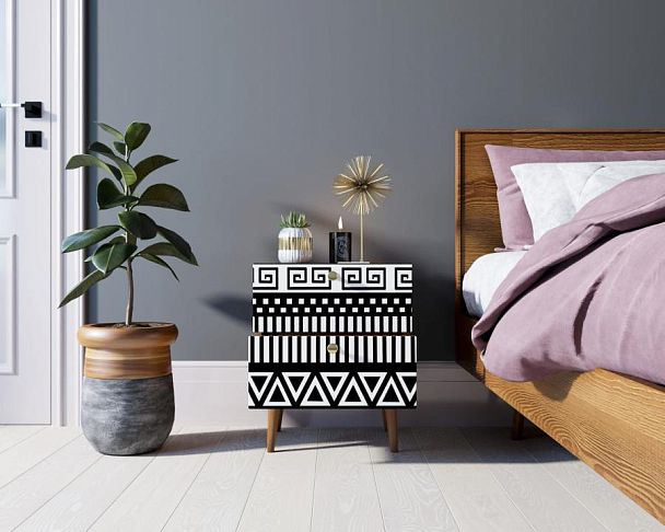 Тумбочка Berber с двумя ящиками 19 принт арт BB03/Print_19, разноцветная - Вид 2