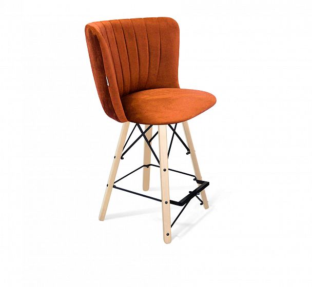 Стул полубарный Sheffilton  SHT-ST36-1/S80-1 песчаная буря/прозрачный лак/черный муар - Вид 1