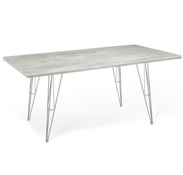 Стол Sheffilton SHT-TU10/120/80 МДФ хром лак/бетон светлый - Вид 1