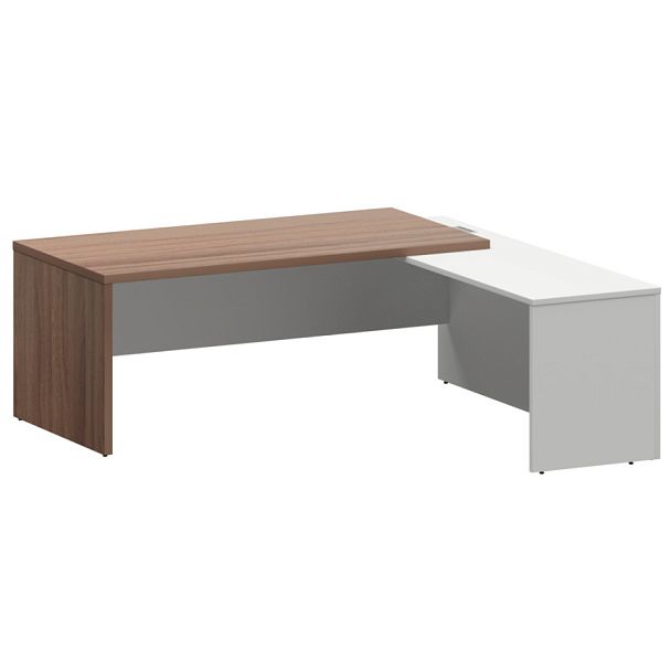 Стол руководителя правый KZP-20R Темный шимо/Белый 2000x2000x750 Кортез - Вид 1