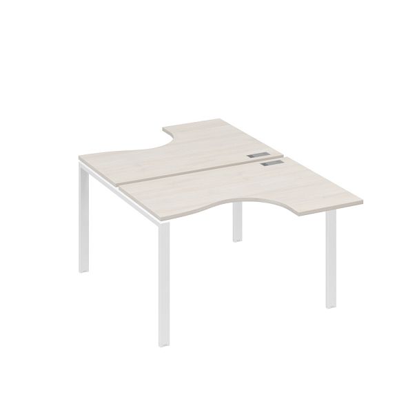 Рабочая станция опоры UNO столы (2х120) Классика A4 А4 Б1 180 БП дуб / металлокаркас белый - Вид 1