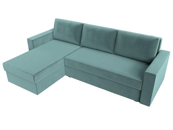 Угловой диван Траумберг Лайт левый (полностью Велюр бирюзовый) - Вид 5