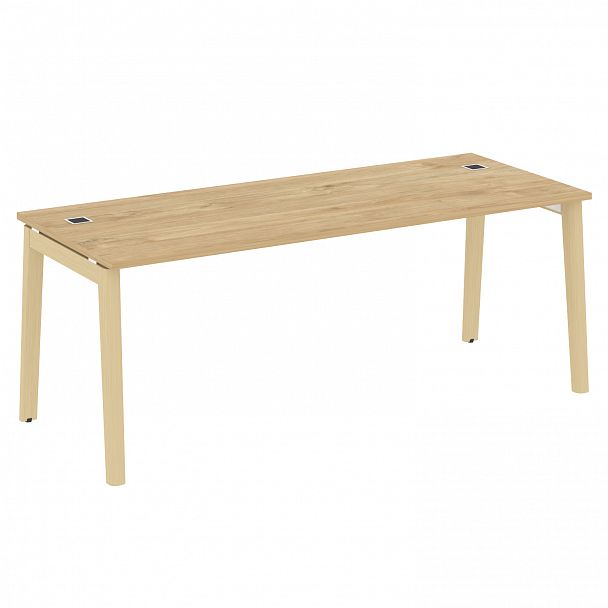 Стол рабочий руководителя "Onix wood direct" OW.SRR-6.8 тиквуд светлый/дуб светлый - Вид 1