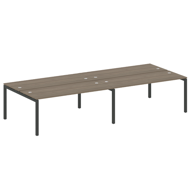 Metal System Quattro Р. ст. на 4 раб. места на П-образном м/к 50БП.СМ-4.5 Вяз/Антрацит металл 3600*1475*750 - Вид 1