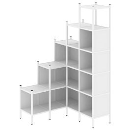 Loft Угловой внутренний стеллаж наборный VR.L-49 Белый бриллиант/Белый металл 1278*1278*2280 - Фото предпросмотра