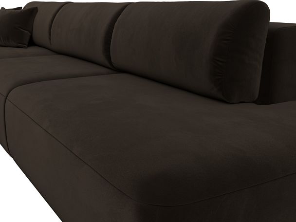 Диван угловой Лига-036 Модерн Лонг левый угол Микровельвет коричневый - Вид 4