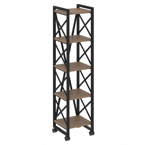 Стеллаж на колесах "Loft" VR.L-MST.K-5.4 дуб аризона/черный - Вид 1