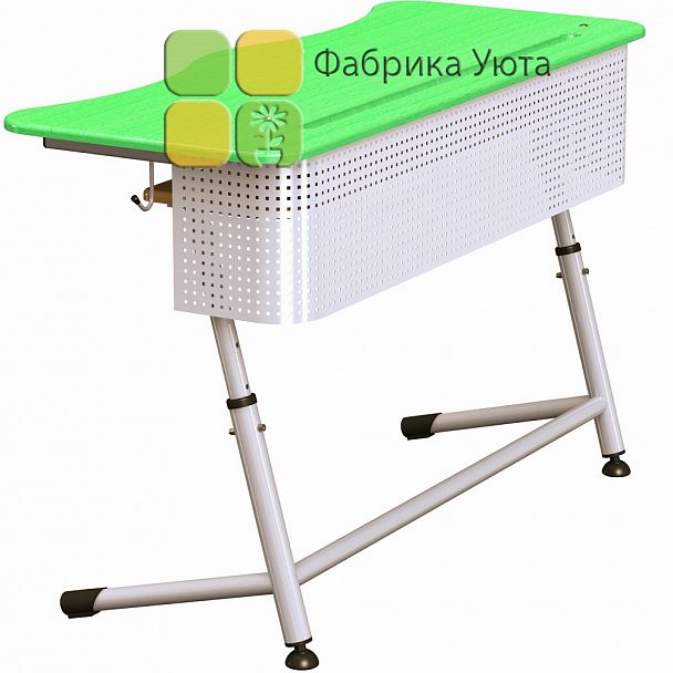 Парта "Премьера 2Р" с перф. экр.,  полочкой, рег. (2-6 гр) - Вид 4