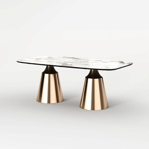 Стол овальный Lucas 200, керамика глянцевая, белая - Вид 2