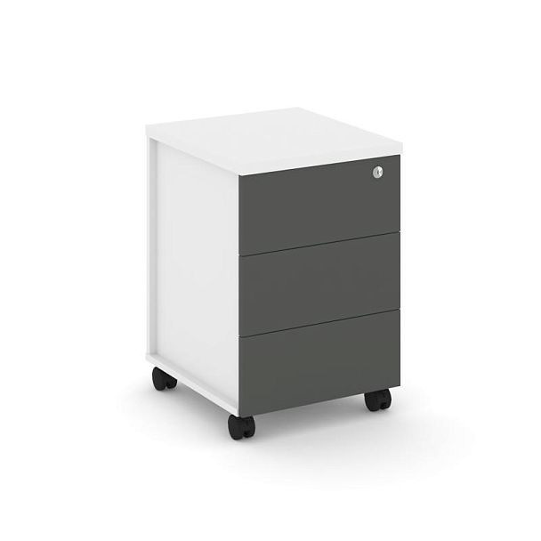 Стайл Проджект Тумба мобильная з/с ЛДСП SN.TM-006 Белый/Белый/Антрацит 416*460*611 - Вид 1