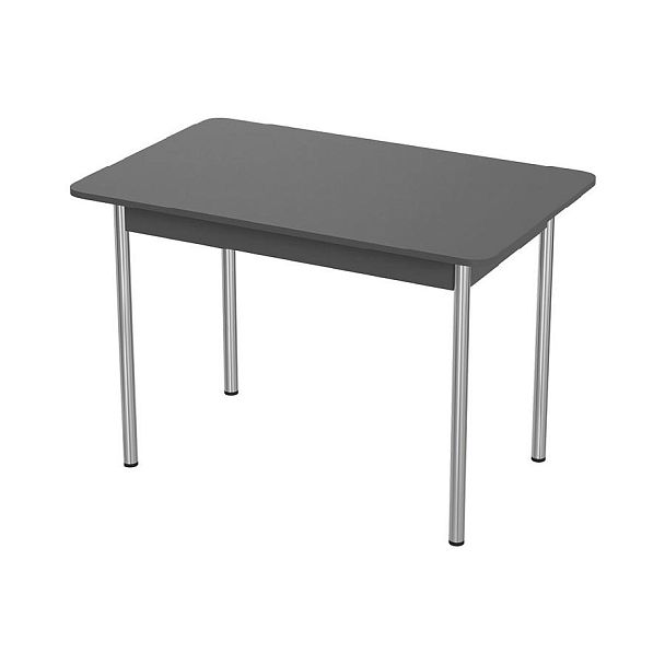 Стол Лион 1 ЛДСП (Подстолье прямое хром(мет)) НЕ ВЫБИРАТЬ Графит - Вид 1