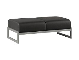 Пуф Everprof Solo Everprof Solo двухместный Металл Серый Экокожа Черный - Фото предпросмотра