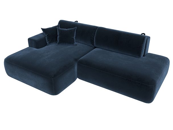 Диван угловой Лига-036 НПБ Модерн левый угол Велюр синий - Вид 5