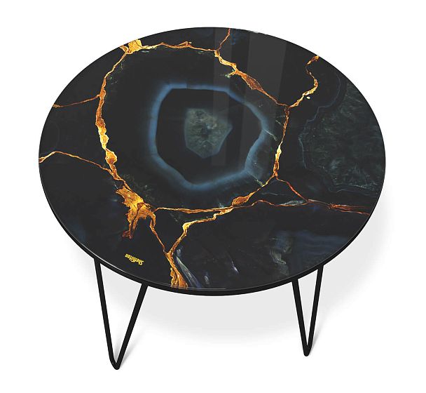 Столик журнальный Sheffilton SHT-CT27 титановый кварц/черный муар - Вид 4