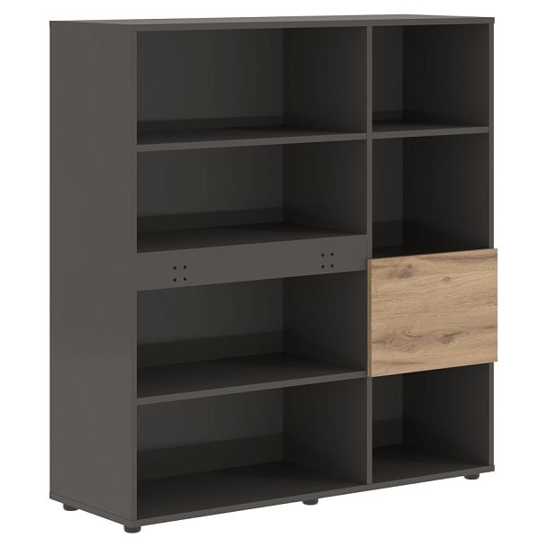 Стеллаж EHC 1245 Дуб Денвер светлый/Мокко 1250х430х1355 EDIS - Вид 1