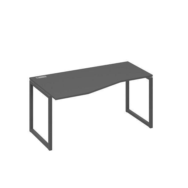 Стол эргономичный левый "Техно" на металлокаркасе QUATTRO A4 А4 Б4 065 БП антрацит премиум / металлокаркас антрацит - Вид 1