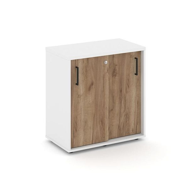 Стайл Проджект Тумба опорная/приставная SN.TOP-041 Белый/Белый/Дуб Табак/Черный Ручки 600*400*750 - Вид 1