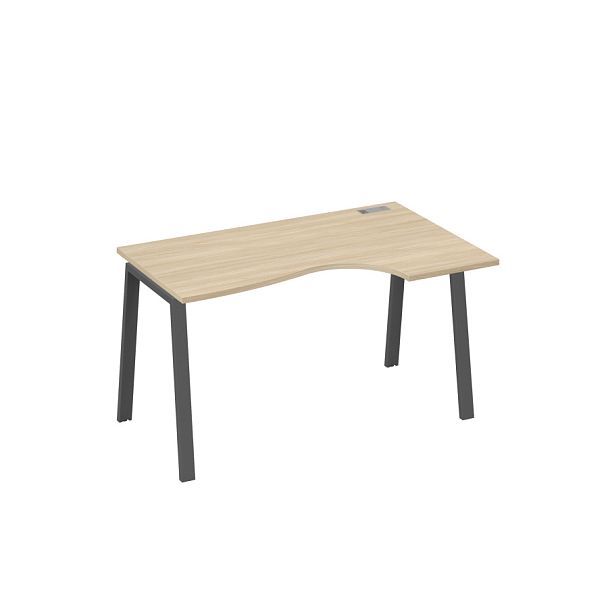 Стол эргономичный правый "Классика" на металлокаркасе TRE A4 А4 Б3 044 БП дуб скандинавский / металлокаркас антрацит - Вид 1