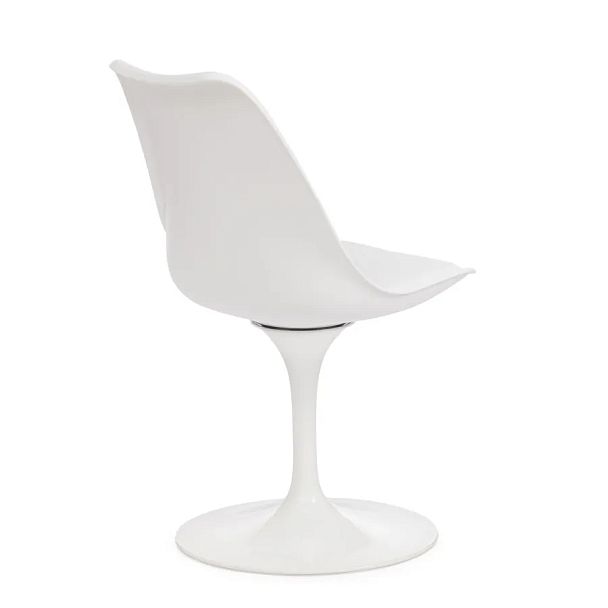 Стул Тулип Фэшн Чаир/Tulip Fashion Chair (мод.109), металл/пластик/PU, белый / белый - Вид 3