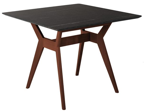 Стол Нарвик 960*960 мрамор Графит Темный орех - Вид 1