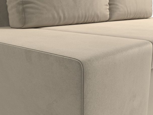 Диван прямой Сан Марко (полностью микровельвет бежевый) - Вид 4