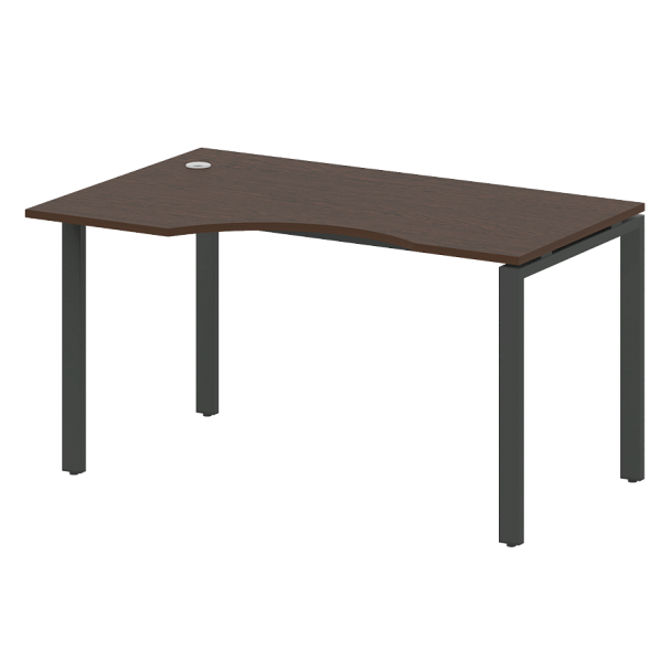 Metal System Стол криволинейный левый на П-образном м/к БП.СА-2 (L) Венге/Антрацит металл 1400*900*750 - Вид 1
