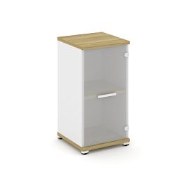 Concept Шкаф 1 узкая секция, 2 ниши CN.STU.E-213 SM W Дуб Винченцо/Белый Бриллиант/Металл Белый/Сатин 420*420*818 - Фото предпросмотра