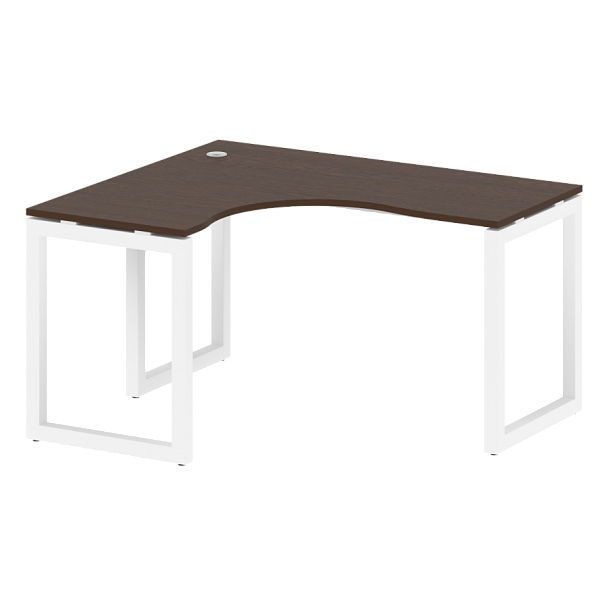 Metal System Quattro Стол криволинейный левый на О-образном м/к 50БО.СА-3 (L) Венге/Белый металл 1400*1200*750 - Вид 1