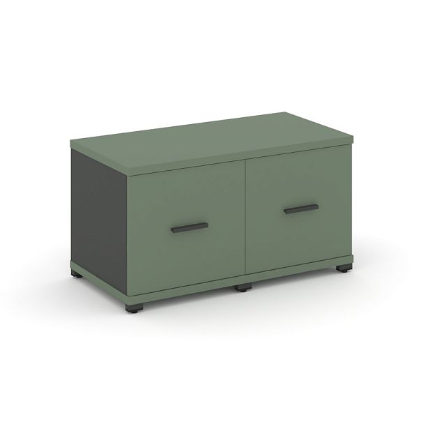 Concept Шкаф 2 узкие секции, 1 ниша CN.STU-123 A Кобо/Антрацит/Металл Антрацит 836*420*450 - Вид 1